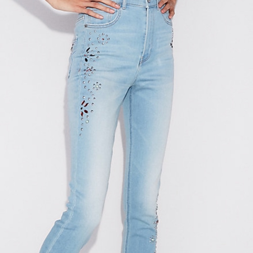 Express high waisted skinny jeans